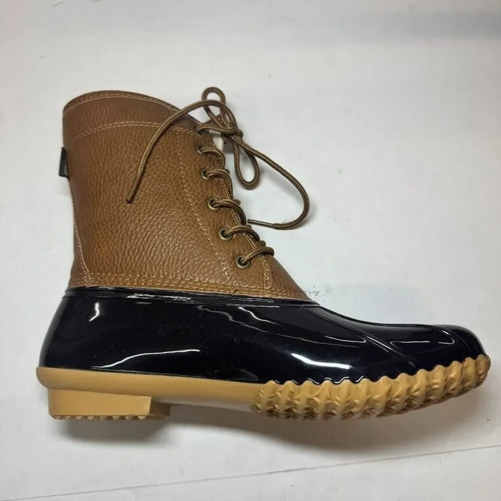 JBU Womens 7 M Chocolate Brown Leather Waterproof Lace Up Boots NIB KC6